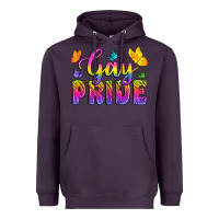 Plum Gay Pride With Butterfly Heavyweight Hoodie - BundleAndBundleShop