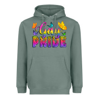 Sage Gay Pride With Butterfly Heavyweight Hoodie - BundleAndBundleShop