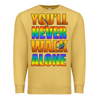 Antique Gold Lgbtq You'll Never Walk Alone With Peace Premium Sweatshirt - BundleAndBundleShop