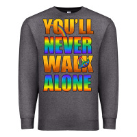 Charcoal Heather Lgbtq You'll Never Walk Alone With Peace Premium Sweatshirt - BundleAndBundleShop