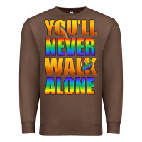 Chestnut Lgbtq You'll Never Walk Alone With Peace Premium Sweatshirt - BundleAndBundleShop