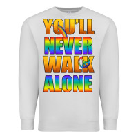 Dove Grey Lgbtq You'll Never Walk Alone With Peace Premium Sweatshirt - BundleAndBundleShop
