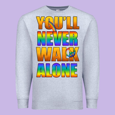 Lgbtq You'll Never Walk Alone With Peace Premium Sweatshirt Designed By Bundleandbundleshop