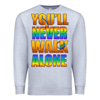 Heather Grey Lgbtq You'll Never Walk Alone With Peace Premium Sweatshirt - BundleAndBundleShop