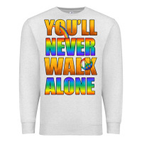 Oatmeal Heather Lgbtq You'll Never Walk Alone With Peace Premium Sweatshirt - BundleAndBundleShop