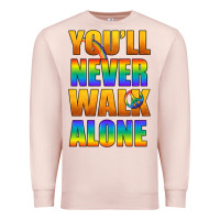 Pale Pink Lgbtq You'll Never Walk Alone With Peace Premium Sweatshirt - BundleAndBundleShop