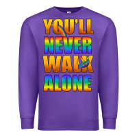 Purple Lgbtq You'll Never Walk Alone With Peace Premium Sweatshirt - BundleAndBundleShop