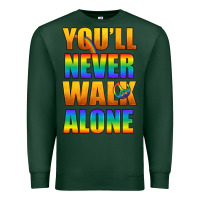 Sports Green Lgbtq You'll Never Walk Alone With Peace Premium Sweatshirt - BundleAndBundleShop