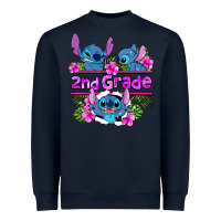 Navy preview flower stitch 2nd grade Heavyweight Sweatshirt - AdoDesignShop