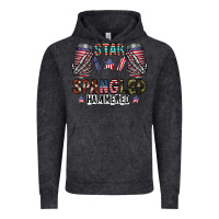 Vintage Black star spangled hammered Vintage Hoodie - CowhideDigitalArt