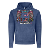 Vintage Denim star spangled hammered Vintage Hoodie - CowhideDigitalArt