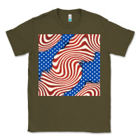Army Green american flag seamless pattern Classic Tee - BundleAndBundleShop