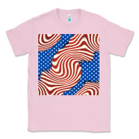 Bubblegum Pink american flag seamless pattern Classic Tee - BundleAndBundleShop