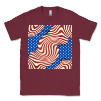 Burgundy american flag seamless pattern Classic Tee - BundleAndBundleShop