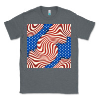 Charcoal Heather american flag seamless pattern Classic Tee - BundleAndBundleShop
