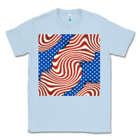 Dusty Blue american flag seamless pattern Classic Tee - BundleAndBundleShop