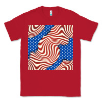 Red american flag seamless pattern Classic Tee - BundleAndBundleShop