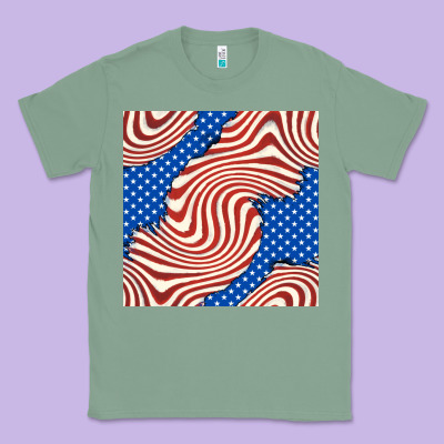 American Flag Seamless Pattern Classic Tee Designed By Bundleandbundleshop