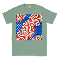 Sage american flag seamless pattern Classic Tee - BundleAndBundleShop