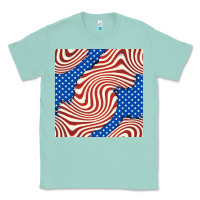 Seafoam american flag seamless pattern Classic Tee - BundleAndBundleShop