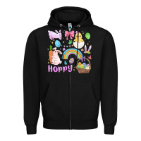 Black easter hoppy bunny Zipper Hoodie - MaliasSmallBusiness