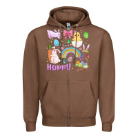 Chestnut easter hoppy bunny Zipper Hoodie - MaliasSmallBusiness