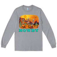Heather Grey western skeleton Long Sleeve Tee - AdoDesignShop