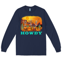 Navy western skeleton Long Sleeve Tee - AdoDesignShop