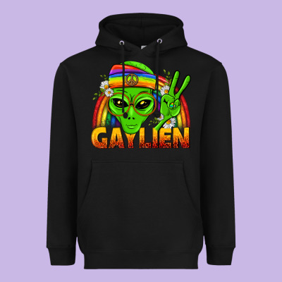 Gaylien Lgbtq Pride Heavyweight Hoodie Designed By Bundleandbundleshop