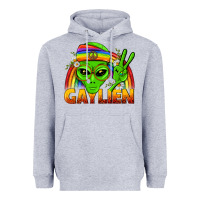 Heather Grey Gaylien LGBTQ Pride Heavyweight Hoodie - BundleAndBundleShop