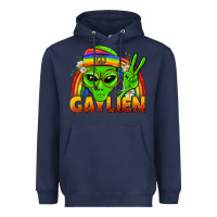 Navy Gaylien LGBTQ Pride Heavyweight Hoodie - BundleAndBundleShop