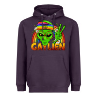Plum Gaylien LGBTQ Pride Heavyweight Hoodie - BundleAndBundleShop