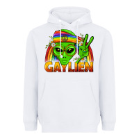 White Gaylien LGBTQ Pride Heavyweight Hoodie - BundleAndBundleShop