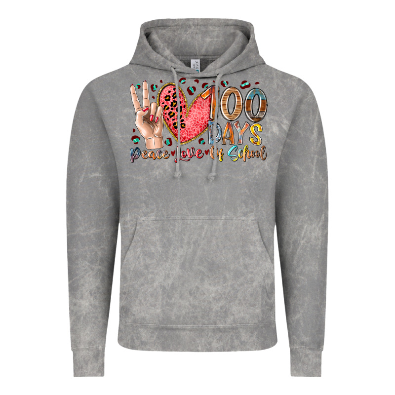 Peace Love 100 Days Of School Vintage Hoodie by RacoonDesign | Teevron