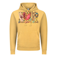 Vintage Mustard peace love 100 days of school Vintage Hoodie - RacoonDesign