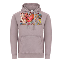 Vintage Zinc peace love 100 days of school Vintage Hoodie - RacoonDesign