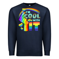 Navy Lgbtq İ'm Cool With İt Premium Sweatshirt - BundleAndBundleShop