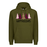 Army Green Happy Holidays Tree Premium Hoodie - Bettercallsaul