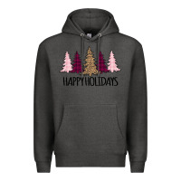 Charcoal Heather Happy Holidays Tree Premium Hoodie - Bettercallsaul