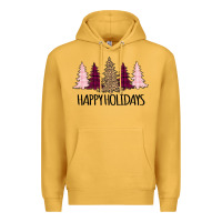 Mustard Happy Holidays Tree Premium Hoodie - Bettercallsaul