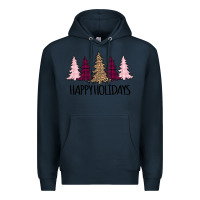 Navy Happy Holidays Tree Premium Hoodie - Bettercallsaul