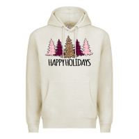 Oatmeal Heather Happy Holidays Tree Premium Hoodie - Bettercallsaul
