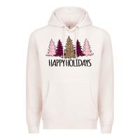 Pale Pink Happy Holidays Tree Premium Hoodie - Bettercallsaul