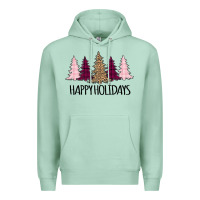 Seafoam Happy Holidays Tree Premium Hoodie - Bettercallsaul