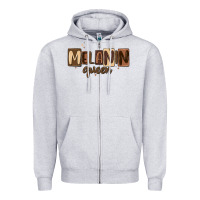 Heather Grey melanin queen Zipper Hoodie - MaliasSmallBusiness