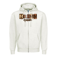 Oatmeal Heather melanin queen Zipper Hoodie - MaliasSmallBusiness
