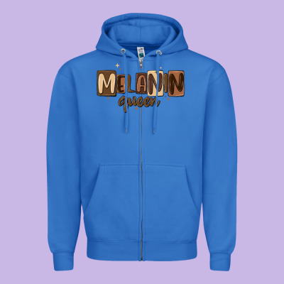 Melanin Queen Zipper Hoodie Designed By Maliassmallbusiness