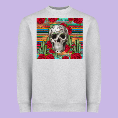 Skull Cactus Heavyweight Sweatshirt Designed By Jahusdesignshop