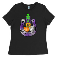 Black horseshoe halloween Ladies Tee - AdoDesignShop