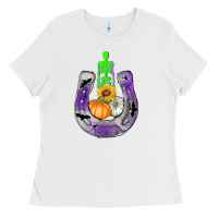 White horseshoe halloween Ladies Tee - AdoDesignShop